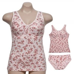 (린다) 편안한 착용감 플로럴 여성 인견 브라런닝 팬티 세트