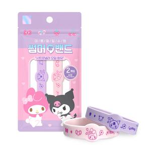 썸머밴드 마이멜로디&쿠로미 산리오 썸머 향 밴드 시트로넬라 여름 팔찌 2개입