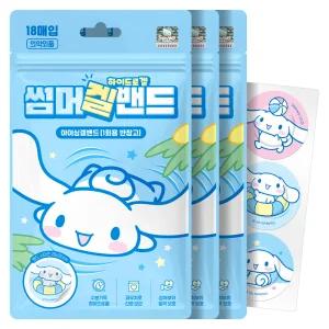 썸머겔밴드 시나모롤 산리오 썸머 패치 모기 하이드로겔 밴드 18매입, 3개