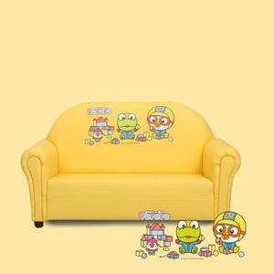 뽀로로 2인용 유아쇼파 엘로우 머드스타 프리미엄 뉴컬러 PU 소파