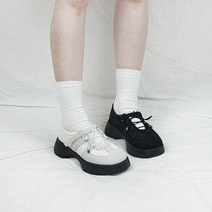 [디아]모이 국산 독일군 밴딩 메리제인 찍찍이 통굽 키높이 로퍼 6cm