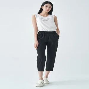 [지센]스판 플랩 풀밴드 배기핏 팬츠 LCPTO423_BK