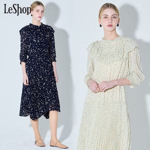 [르샵(LeShop)] 자가드 셔링 롱 플리츠 원피스 (택가격: 159000원)