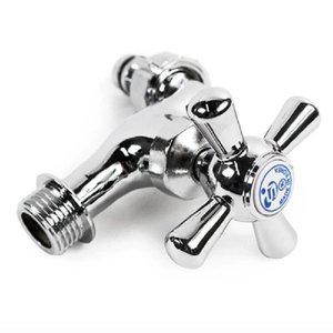 [기타]고품질 십자 수도꼭지 베란다 수도어댑터 냉수 온수 수도교체 (WFHULNU)