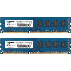 D DUOMEIQI PC3-10600U 8GB 키트(2X4GB) DDR3 10600 1333MHz PC3-10600 4GB 2Rx8 240핀 딤 CL9 1.5V 데스크