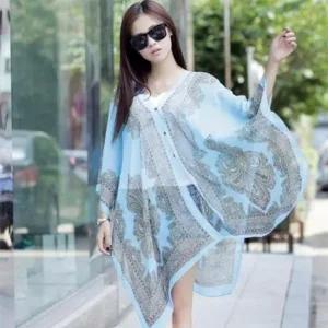 [오노마] ONM 스카프 숄 여름 숄망토 케이프 쉬폰 실크 겉옷  32619930)