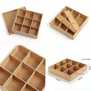 커피티백박스 대나무 수납보관함 9칸 덮개형xyz105