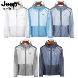 지프 JEEP SPIRIT 남녀공용 얇은 바람막이 여름 커플 윈드브레이커 일상패션 일상복 운동복 통기성 자외선 차단 자켓 JP2382