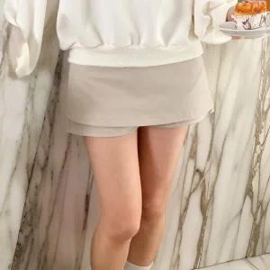 [하프클럽/]여자 슬림라인 투핀턱 베이직 치마바지