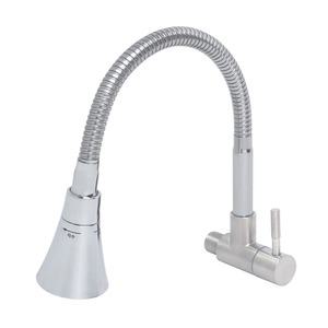 트럼펫 스텐레스 가로 단수 코브라 싱크대수전 주방 씽크대 수도꼭지 자바라