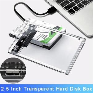노트북 PC용 투명 HDD SSD 인클로저, SATA III USB 3.0 하드 드라이브 디스크 케이스 지지대, 5TB 모바일