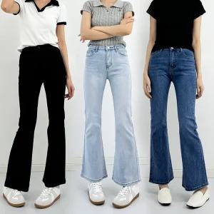 [ 품절임박 -30% ] SK-6328C/ 여자 데님팬츠 스판 나팔 블랙진 연청 여성 부츠컷 청바지