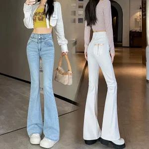 [ 품절임박 -30% ] AM-01235/ 여성부츠컷청바지 나팔바지 하이웨스트 리본포켓 슬림핏