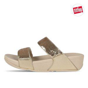 [핏플랍][2025SS 핏플랍] 루루 시퀸 슬라이드 슬리퍼 샌들 골드 JF2-675