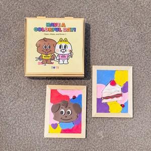 클레이 생일 케이크 동물 액자 만들기 구디백 키트 컬러 점토 촉감 감정 놀이 파티 선물 답례품