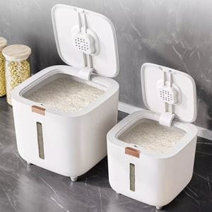 원터치 10kg 쌀통 내부 투명창 진공밀폐 쌀보관통 인테리어용 심플 곡식용기