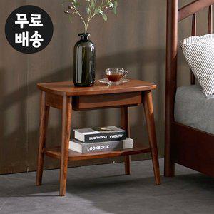[벤티스가구]이든 원목 침대옆 협탁 안방 침실 작은 선반 탁자 테이블 우드 협탁 낮은 미니(월넛)