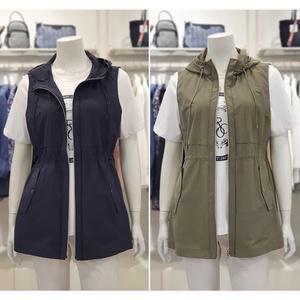 크로커다일레이디 스트링 후드 집업 조끼 CLDMVT201