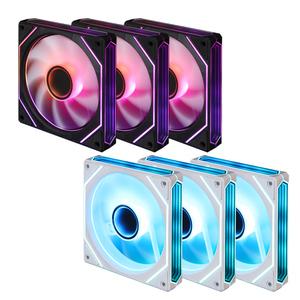 몬스타 가츠 XF120 4페이스 리버스 RGB 블랙 3팩 컴퓨터 케이스 저소음 쿨러 팬