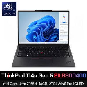 ThinkPad T14s Gen 5 OLED 21LSS00400 Ultra7 155H/16GB/2TB/W11 Pro 레노버 마우스+가방 증정