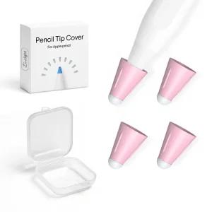 리브에잇 애플펜슬 무소음 페브릭 팁커버 4P 핑크 1세트