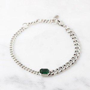 에메랄드 큐빅 은팔찌 스와로브스키 남자 여자 커플 인기 유화 순...