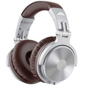 OneOdio 블루투스 오버 이어 헤드폰, 110시간 무선/유선 스테레오 사운드 접이식 헤드셋, PC/폰/태블릿용 딥 베이스 50mm 네오디뮴 드라이버 - 스튜디오 무선 프로 C, 실버