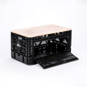 [빅앤트]90리터 앞문오픈형 폴딩 박스 원목 상판 세트