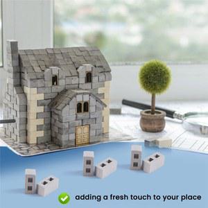 BFYL 60 팩 스케일 인형 액세서리 신더 조경 블록 집 벽돌 미니 소형 콘크리트 1/12