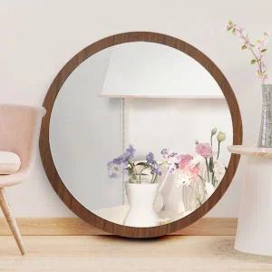 플로스 인테리어 우든 나무 거울 화장대 벽걸이 아치형 거울 원형 욕실 원목 모던 엔틱