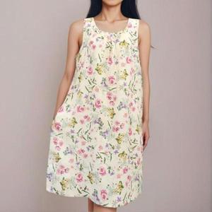 [옷자락]여자 파자마 홈웨어 무늬 나시 냉감 원피스 잠옷