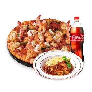 도미노피자 (오리지널) 랍스터 슈림프 (L) + 뉴치볼 + 콜라 1.25L