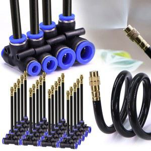 20 30 50CM 조정 분무 가능한 벤드 황동 부착물 PE 호스 정원 급수 10 미스트 노즐 분무기 12MM 프리 360