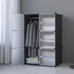 70x105cm DIY 옷장 복합 4칸 조립식 선반 수납장 l 옷 (WFGH1EE)