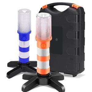 안전 삼각대 사고 표지판 자동차 안전표시 후레쉬 경광등 신호봉 2in1 신호등 불꽃 안전용품 강력자석 본체