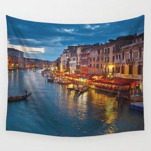 베네치아 여행 야경 인테리어 패브릭포스터 가리개커튼 2size