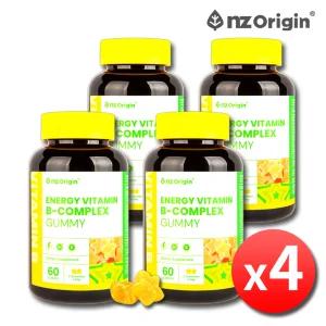 엔젯오리진 에너지 비타민B 컴플렉스 젤리 구미 60개 x 4병 어린이 키즈 유아 활성 수용성 비타민B군 비군