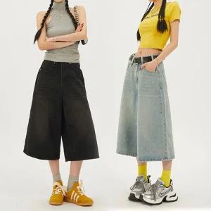 [ 품절임박 -30% ] YC-2477/ 여성 와이드 청반바지 7부 여름 A라인 팬츠