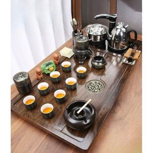 차 다도트레이 다기세트 티팟 퇴수기 찻잔 트레이 쟁반 25 갈색 춘경 차판전자동 검정 기기