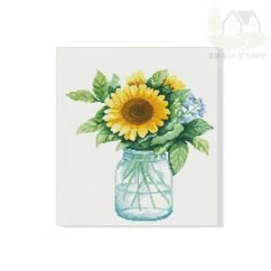 우동할매 보석십자수 해바라기 글라스 40X50 캔버스형보석십자수
