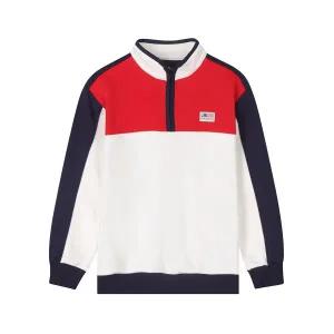 NBA 키즈 USA라벨 컬러블록 반집업 맨투맨 K243TS150P 아이보리 318837