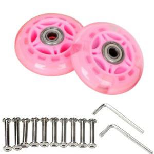 8팩 82A 실내 실외 64mm 68mm 70mm 72mm 76mm 80mm 인라인 스케이트 교체 바퀴 롤러 스케이팅 휠(핑크, 80mm) 훈련용 베어링 포함