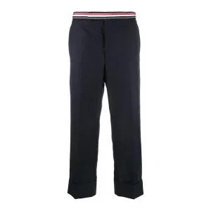 [톰브라운] RWB 트리밍 트윌 울 팬츠 네이비 MTC208A 00626 415