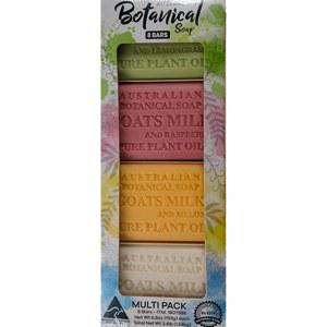 호주 식물성 비누 멀티팩, 염소 우유 귀리 우유, 레몬그라스 라즈베리 멜론, 8바