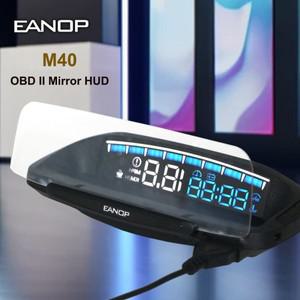 헤드업디스플레이 HUD EANOP M40 OBDII HUD 차량용 헤드 업 디스플레이 obd2 앞 유리 속도 프로젝터  알람