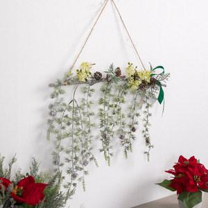 크리스마스 가랜드 벽장식 LED 씨드 솔방울 45cm 소품 벽걸이 데코 행사 촬영