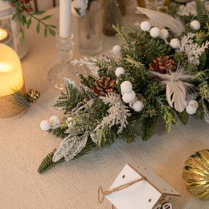 크리스마스 장식 가랜드 센터피스 크리스탈 플렌츠 100cm 소품 데코 행사 촬영 파티