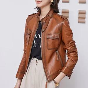 여자 가죽 자켓 봄가을 겨울 라이더 빈티지 양 코트 숏 재킷 원픽1