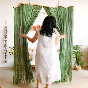 문발 현관문 가림발 칸막이 여름 인테리어 수공예커튼