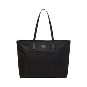 프라다 리나일론 레더 토트백 블랙
